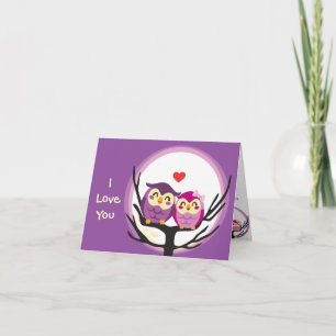 Tarjeta Festiva Owl Love Couple