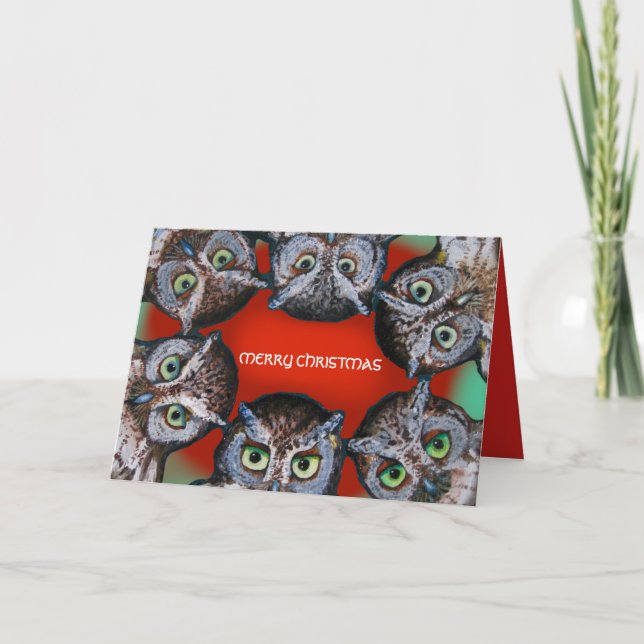 Tarjeta Festiva OWL SE ENFRENTA A NAVIDADES por Slipperywindow (Anverso)