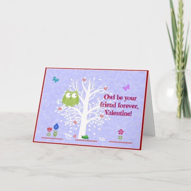 Tarjeta Festiva Owl Sé Tu Amigo Por Siempre, San Valentín (Anverso)