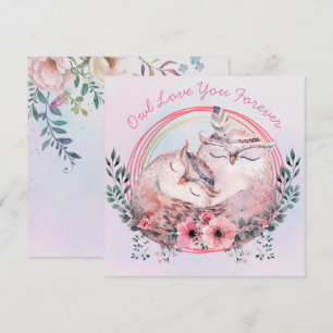 Tarjeta Festiva Owl Te Ama Por Siempre