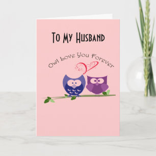 Tarjeta Festiva Owl Te Ama Por Siempre, Lechuzas Cutas