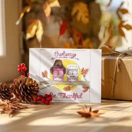 Tarjeta Festiva Owlways Be Agradecimientos Acción de Gracias a Per