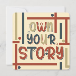 Tarjeta Festiva Own Your Story – Inspirational Typography Design