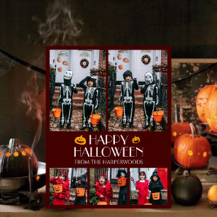 Tarjeta Festiva ¡Oye Boo! Foto de familia espeluznante de Hallowee