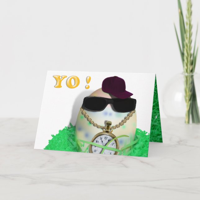 Tarjeta Festiva ¡Oye, YO! Feliz Pascua de Gansta (Anverso)