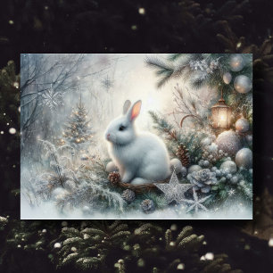 Tarjeta Festiva Pacífica escritura de conejitos de invierno versus