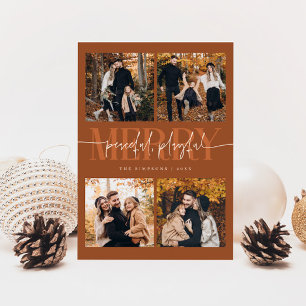 Tarjeta Festiva Pacíficos y juguetones Navidades de Merry Terracot