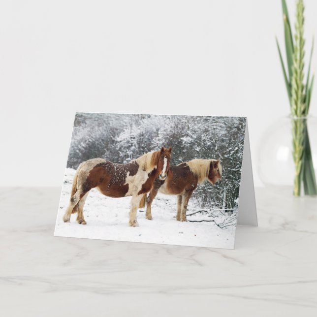 Tarjeta Festiva Paddock de invierno (Anverso)