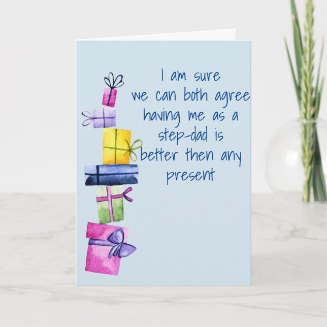 Tarjeta Festiva Padrastro a hijastro cumpleaños de hijastra divert (Anverso)