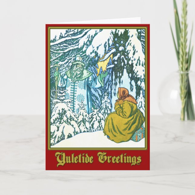 Tarjeta Festiva Padre Frost - Saludos de Yuletide (Anverso)