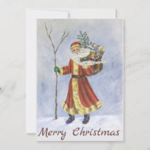 Padre Navidad, caminando en el arte acrílico de la