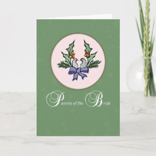 Tarjeta Festiva Padres de novia, Navidades palomas de tortuga