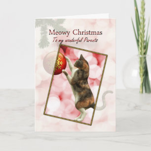Tarjeta Festiva Padres, Navidades Meowy