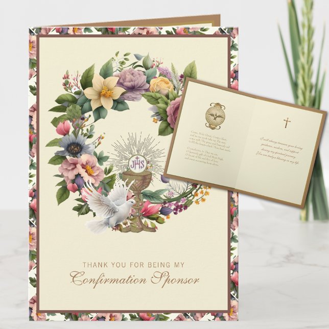 Tarjeta Festiva Padrino de Confirmación Agradecimiento Religioso   (Subido por el creador)