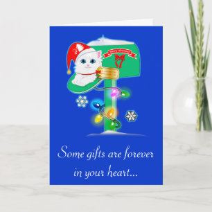 Tarjeta Festiva Padrino: Navidades Gatito en el buzón