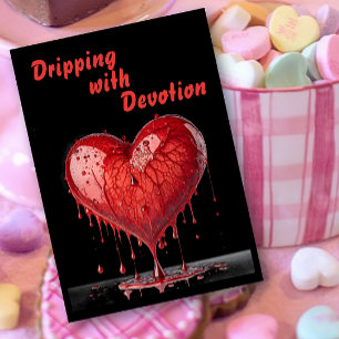 Tarjeta Festiva Paint Drip Red Heart Valentine Card