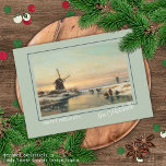 Tarjeta Festiva Paintaje artístico personalizado Winter Wonderland<br><div class="desc">Elegante, único, bonito y decorativo Navidad tarjeta de saludo con una antigua imagen de ensueño de un cuadro de aceite de 1897 de Lodewijk Johannes Kleijn, titulado "Paisaje del canal holandés en invierno". La parte delantera de la tarjeta tiene espacio para el personalizar o la personalización con el nombre de...</div>