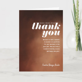 Tarjeta Festiva  Painted Thank You Caramel Brown Folded Business