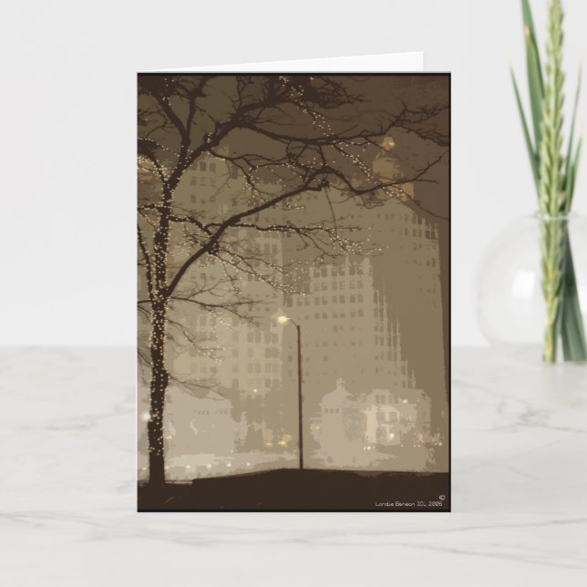 Tarjeta Festiva País de las maravillas del invierno de Chicago (Anverso)