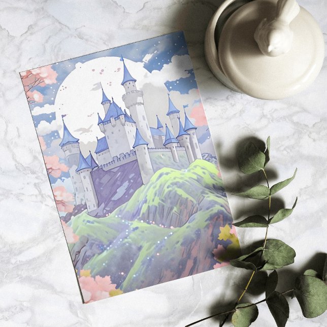Tarjeta Festiva Paisaje acuático del castillo de cuento de hadas P (Subido por el creador)