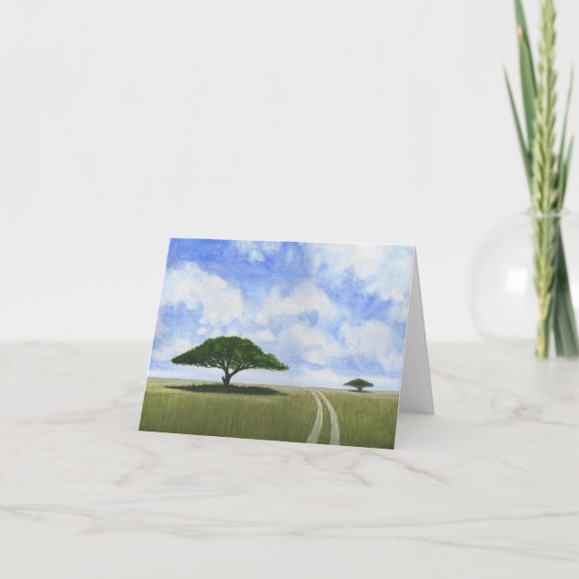 Tarjeta Festiva Paisaje africano (Anverso)