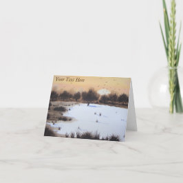 Tarjeta Festiva paisaje arbolado de la escena de la nieve de invie