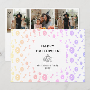 Tarjeta Festiva Paisaje Chic Calavera Polvorienta 3 foto Halloween