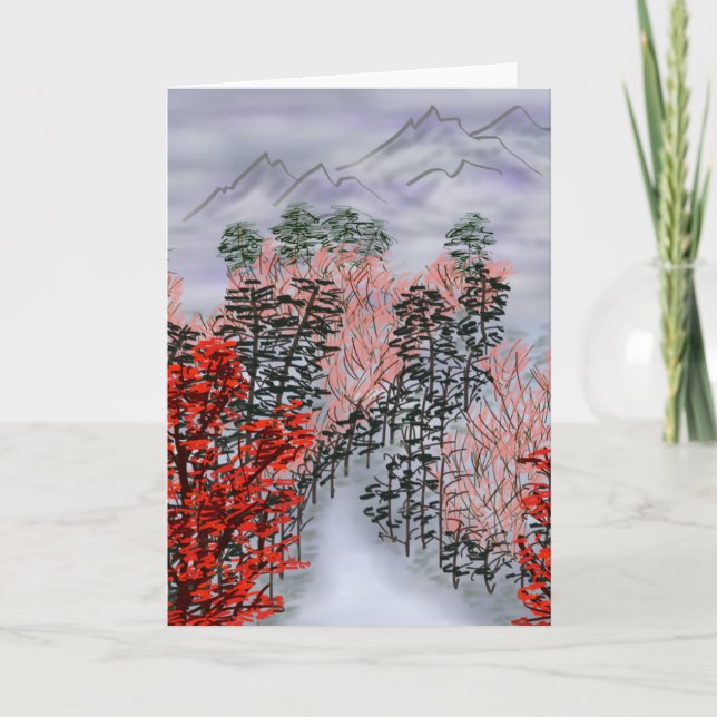 Tarjeta Festiva Paisaje chino (Anverso)