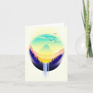 Tarjeta Festiva Paisaje de cascada