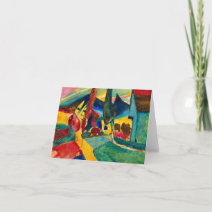 Tarjeta Festiva Paisaje de Kandinsky con dos álamos