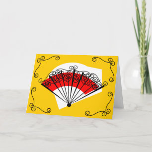 Tarjeta Festiva Paisaje de las Esquinas de Ventilador Españolas
