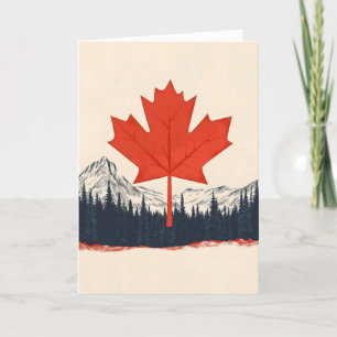 Tarjeta Festiva Paisaje de Maple Leaf Canada