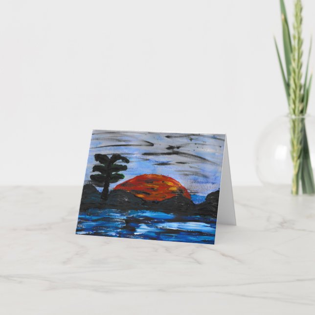 Tarjeta Festiva Paisaje de Sunset (Anverso)
