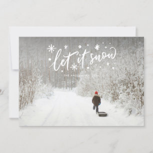 Tarjeta Festiva Paisaje Dejar que nieve deje pasar a los Navidades