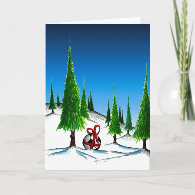 Tarjeta Festiva Paisaje del balón de fútbol - navidad/tarjeta del (Anverso)