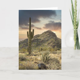 Tarjeta Festiva Paisaje del desierto 2767-Arizona con Sun Rays