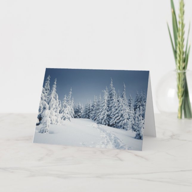 Tarjeta Festiva Paisaje del invierno (Anverso)