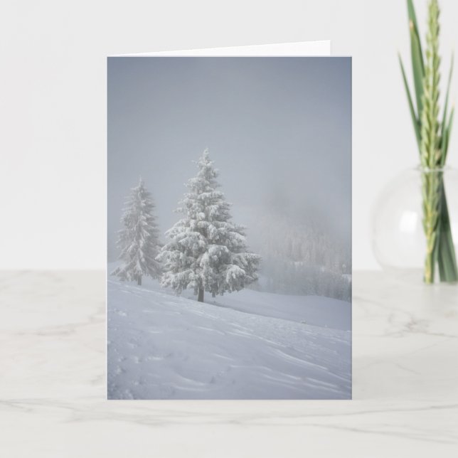Tarjeta Festiva Paisaje del invierno (Anverso)