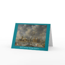 Paisaje del invierno con los patinadores en