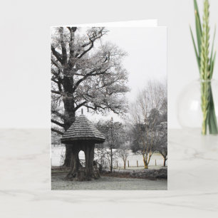 Tarjeta Festiva Paisaje en una mañana de invierno helada