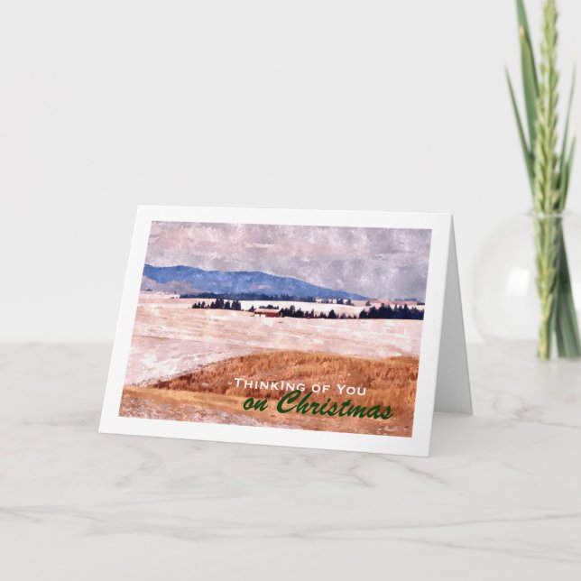 Tarjeta Festiva Paisaje invernal de Idaho Palouse, Navidades (Anverso)