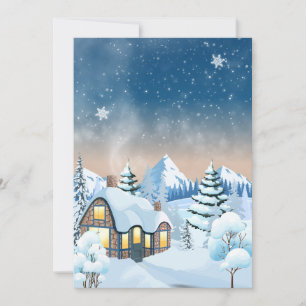 Tarjeta Festiva Paisaje invernal mágico