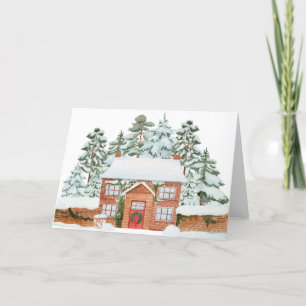 Tarjeta Festiva Paisaje Invernal Mágico