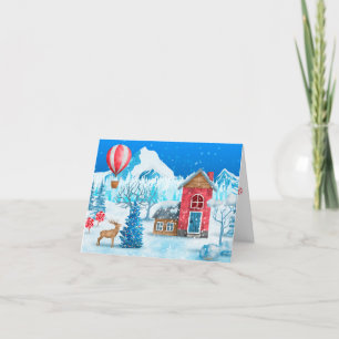Tarjeta Festiva Paisaje Invernal Mágico