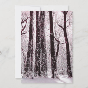 TARJETA FESTIVA PAISAJE INVERNAL NEVADO DE BOSQUES FORESTALES