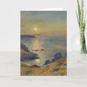 Tarjeta Festiva Paisaje marino costero francés vintage de Renoir