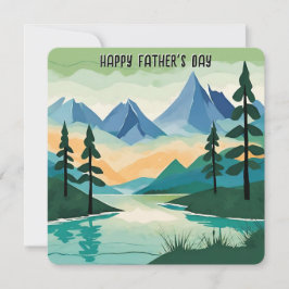 Tarjeta Festiva Paisaje Montañas Naturaleza Día del Padre