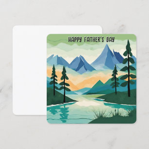 Tarjeta Festiva Paisaje Montañas Naturaleza Día del Padre