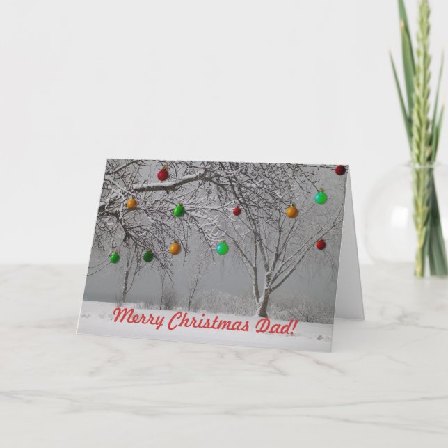 Tarjeta Festiva Paisaje navideño-invernal (Anverso)