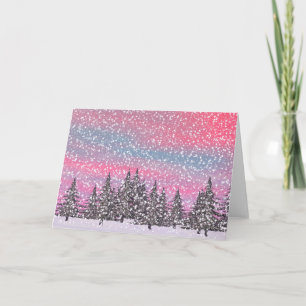 Tarjeta Festiva Paisaje nevoso del invierno